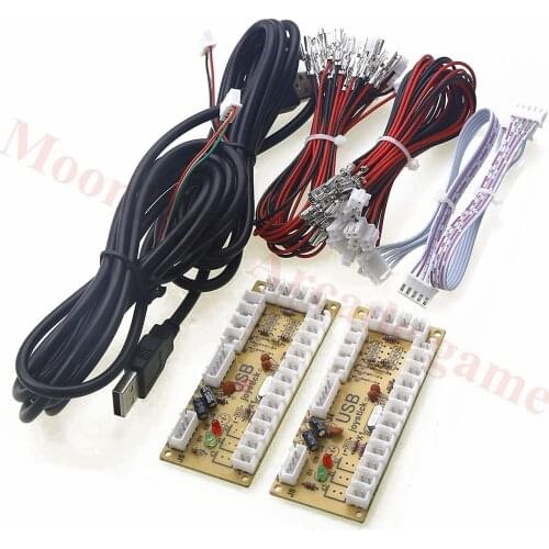 2X Zero Delay Arcade USB ENCODER PC TO JOYSTICK FOR 5PIN JOYSTICK & 2.8MM BUTTON