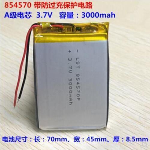 3.7V polymer lithium battery 3000MAH 854570 large capacity mobile power 805070