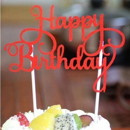 5pcs/lot Wedding dessert table decoration large birthday Cake flag insert card for party