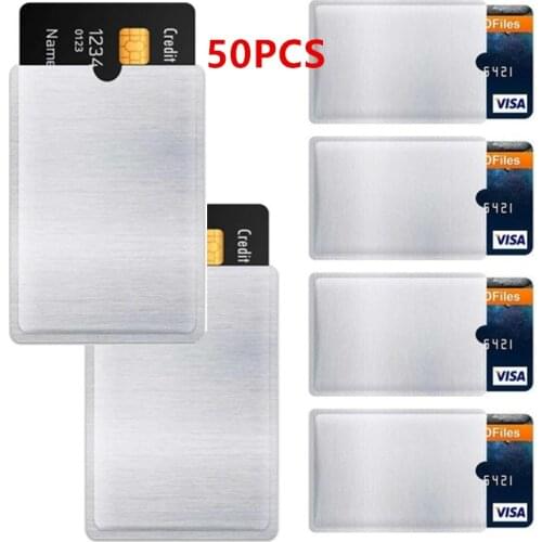 50PCS RFID Blocker Sleeves Anti Theft RFID Card Wallet Protector RFID Nfc Blocking Sleeve Identity Theft Anti-Scan Card Sleeve