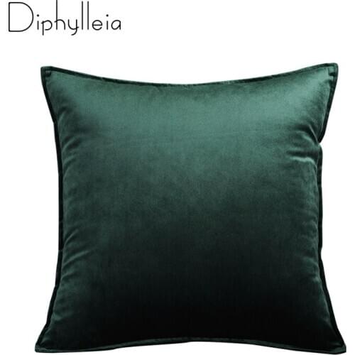 Diphylleia Brand Blank Pure Solid Color Velvet Pillow Case Sofa Living Room Coussin 45x45 Decorative Cushion Cover Free Shipping