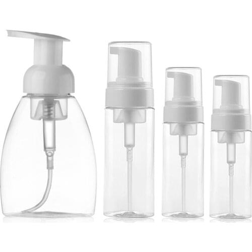 Travel Portable PET Refillable Bottles Plastic Empty Pump Clear Bottle Soap Shampoo Lotion Foam Dispenser Liquid Container