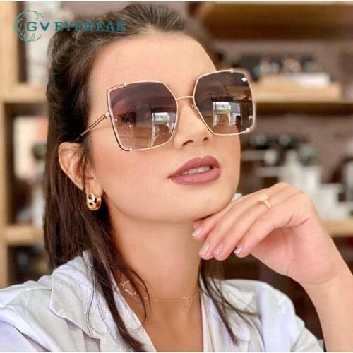 European and American new trendy fashion big frame sunglasses personality style sunglasses women sunshade outdoor sunglasses GV