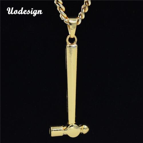 Tool Hammer Shape Pendant Necklaces Hiphop Punk Gold Necklace For Men Jewelry Party Rock Gifts