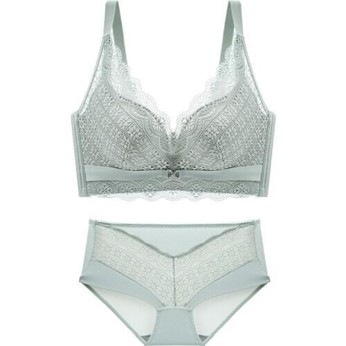 Sanderala Sexy Women Lace Bra Set Brief Push Up Thong Underwear Brassiere Lingerie Padded with Panties Seamless Bralette Sets