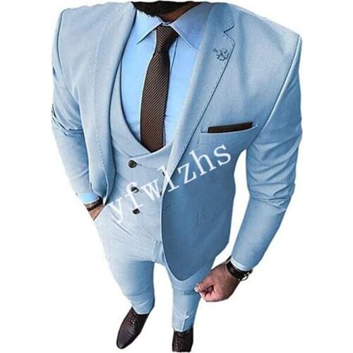 Handsome One Button Groomsmen Notch Lapel Groom Tuxedos Wedding Dress Men Suits Blazer Prom Dinner (Jacket+Pants+Tie+Vest) A189