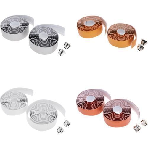 2 Pcs Bike Tape Bicycle Handlebar Tape Strap Anti-slip Cycling Handlebar Bar Tape Belt Wrap&2 Bar Plug Bicycle Cycle Accessories