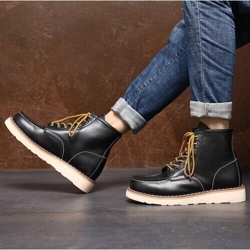 Non-slip Winter Plush black Warm Men Boots Waterproof Leather Men Snow Boots Outdoor Men Sneakers Ankle Boots Men Hiking Boots