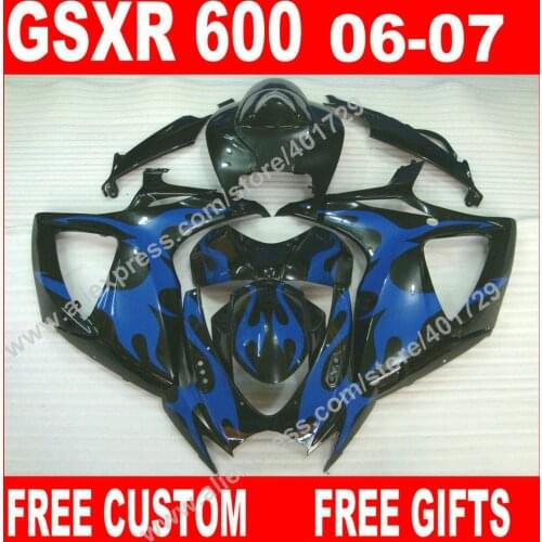 ABS Fairings for bodywork 2006 2007 SUZUKI plastic GSXR 600 750 jewelry blue black K6 BACARDI GSXR600 GSXR750 kit 7 gifts IU93