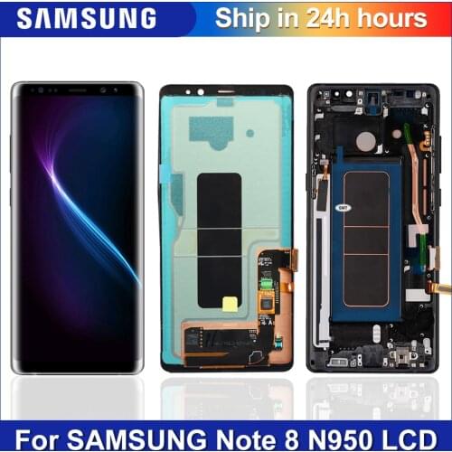 6.3'' Original N950F LCD For Samsung Galaxy Note 8 Display With Frame for Note 8 SM-N950A N950U LCD Touch Screen Repair Parts