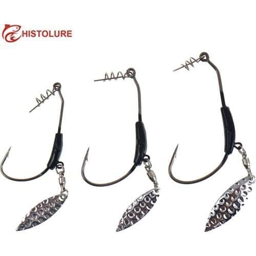 HISTOLURE 5Pcs 2g 3g 4g 7g Crank Hook Metal Spoon Sequins Add Weight Lures With Twist Lock Lead Barbed Hooks