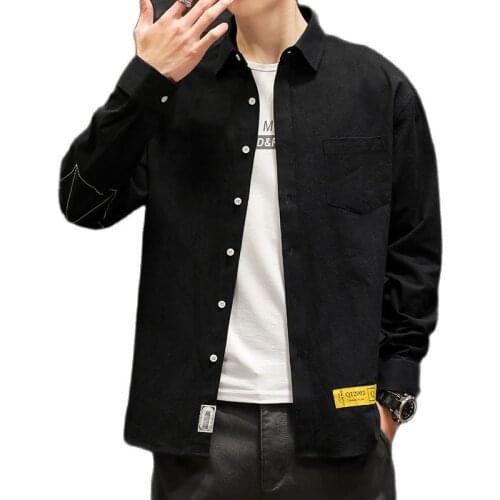 Cotton shirts for men with long sleeves in the spring of the new Korean edition loose casual shirt jacket fashion