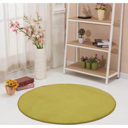 Thick Coral Velvet Round Carpet For Living Room Anti-slip Computer Chair Floor Mats Childs Room Rug Baby Crawling Blanket