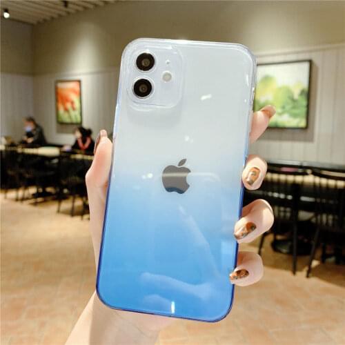 Ultra Thin Clear Case For iPhone 11 12 Pro XS Max XR X Soft TPU Silicone Cover For iPhone 6 6S 7 8 Plus SE 2 2020 Gradient Shell