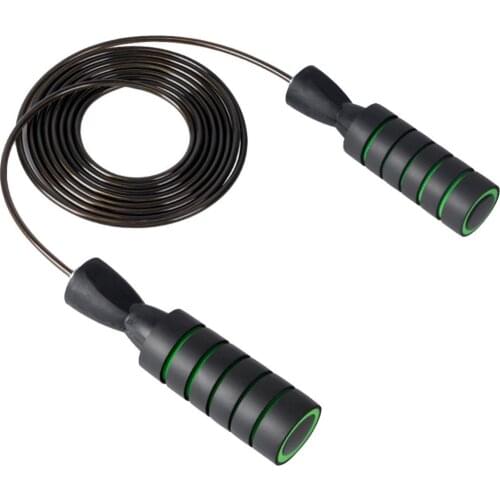 Green Universal PVC Steel Anti-slip Handle Bearing Tangle-Free Adjustable Fitness Tool Jump Skipping Rope Durable Fitness Tool