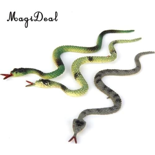 High Simulation 12Pcs Plastic Fake Reptiles Animal Snake Animal Model Toy for Children Kids Party Decor Gag Friends Gift