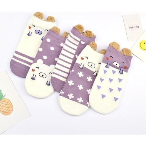 Yishine 10 Pairs Cute Bear Sheep Cats Pattern Women Casual Lion Socks Flamingo Animals Sock for Girls