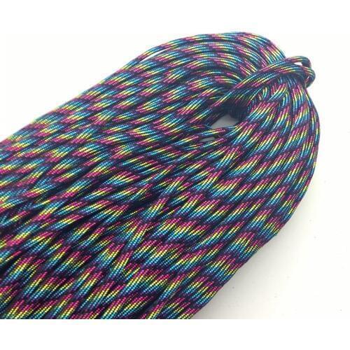 10yards/Lot Mix color Paracord Bracelets Rope 7 Strand Parachute Cord CAMPING HiKING Rose+Yellow+Light blue