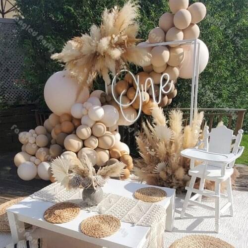 102pcs Doubled Apricot Cream Peach Balloon Garland Coffee Chrome Copper Baby Shower Birthday Party Gender Reveal Decorations
