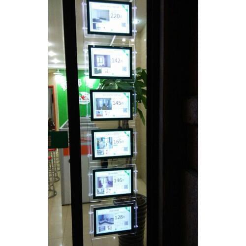 15PCS A4 LED Display Double Sided Light Pocket Panel Estate Agent Window Display