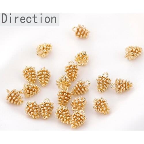 18k bag gold cute little pine nut pendant diy hand-eared necklace bracelet jewelry pendant material accessories 4pcs
