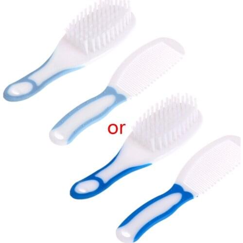 2pcs Portable Soft Newborn Baby Hair Brush Comb Hairbrush Sets Head Massager New