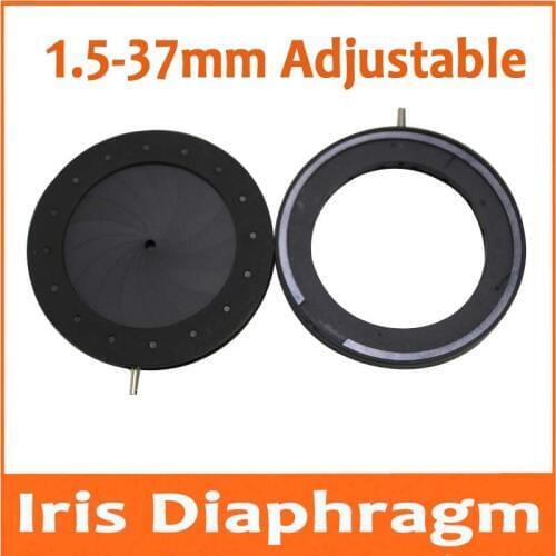 2021 New 1.5-37mm Adjustable Metal Iris Diaphragm Aperture Condenser Light Regulator for Digital Camera Microscope Adapter