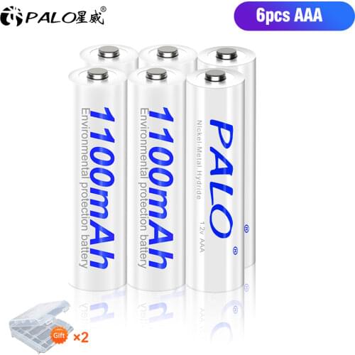 6 pcs 1100mAh 1.2v AAA rechargeable battery for LED light Toy placement battery for camera MP3 mp4 microphone