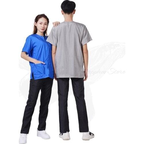 Anti-static Pet Beautician Work Clothes Set High Quality Apron For Dog Cat Hairdressing Grooming Smock Pet Store Robe G0501