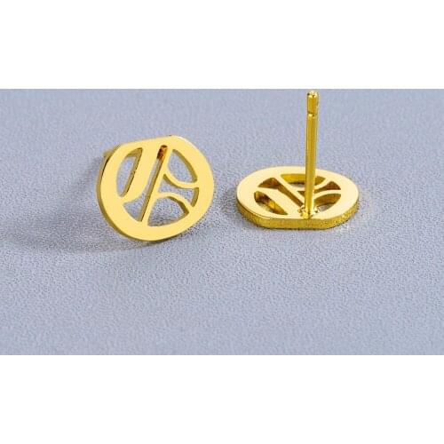 Chandler Ancient Jewelry Letter Personal Wedding Captial O Earrings Old English Stainless Steel boucle d'oreille Drop Shipping