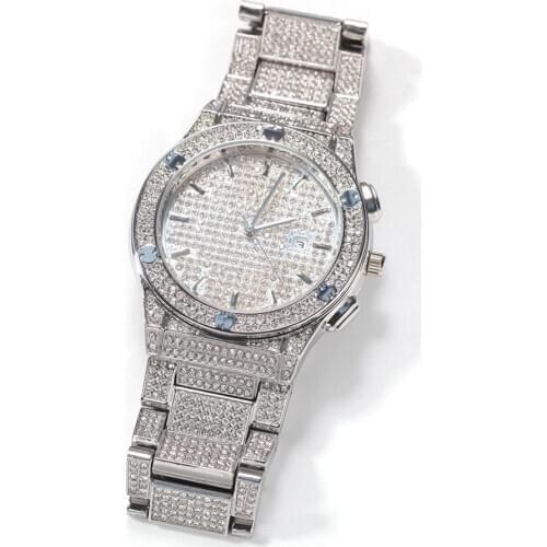 Hip-hop style high-end diamond mens watch creative simple large dial watch foreign trade explosion models wholesale