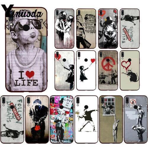 Yinuoda Street Art Banksy Graffiti Phone Case for Huawei P40 P30 P20Pro P20Lite P30Lite Psmart P10 9lite