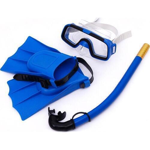 3PCS/Set Toddler Learn Swimming Kid Children Soft Adjustable Fin Flippers Swim Pool Beach With Goggles Breathing Tube