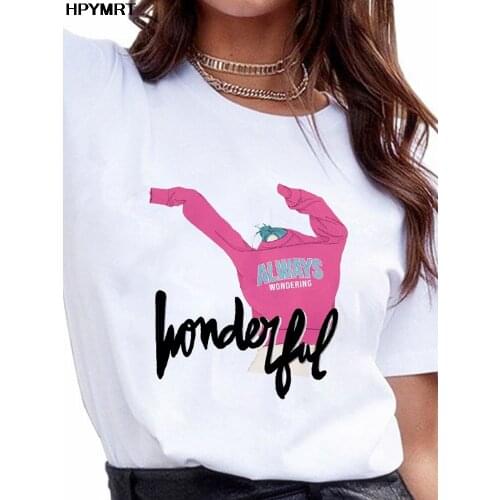 T shirt Women Lady Cartoon Girl Graphics Clothes Short sleeve Tshirt Tee Woman Tops Female Print Harajuku Fashion Casual T-shirt