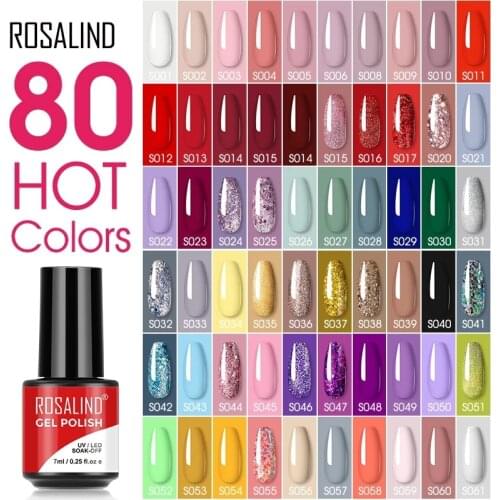 ROSALIND 7ML Gel Polish Glitter Nail Polish All For Nails Manicure Nails Art Base Top Coat UV Semi Permanent Gel Varnishes