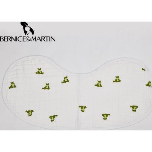 BERNICE & MARTIN 100% Cotton Muslin Classic Snap Bib Soft Absorbent Multi-Use Burp Cloth and Bib Burpy Bib 23.5" X 12" 2 Pack