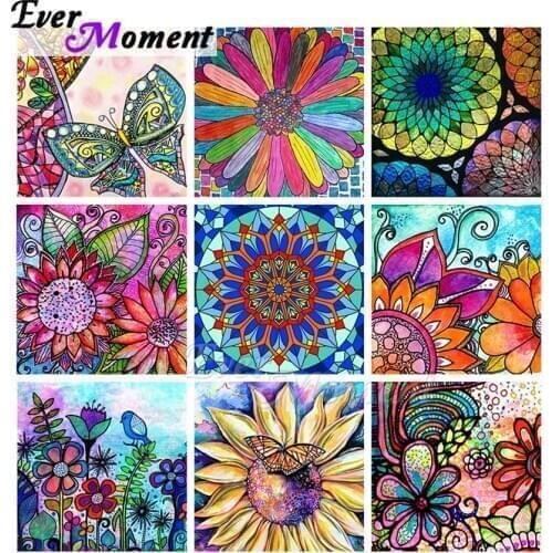 Ever Moment Diamond Painting Diamond Display Colorful Floral Plant Wall Art Decoration Artwork Mosaic Resin Drill ASF2267