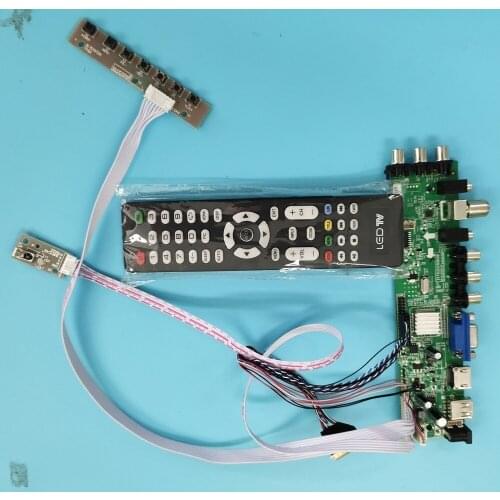 Kit For LTN173KT02-D01 DVB-T DVB-T2 WLED 1600X900 Signal controller board VGA LED HDMI digital remote TV LVDS USB AV 40pin 17.3"