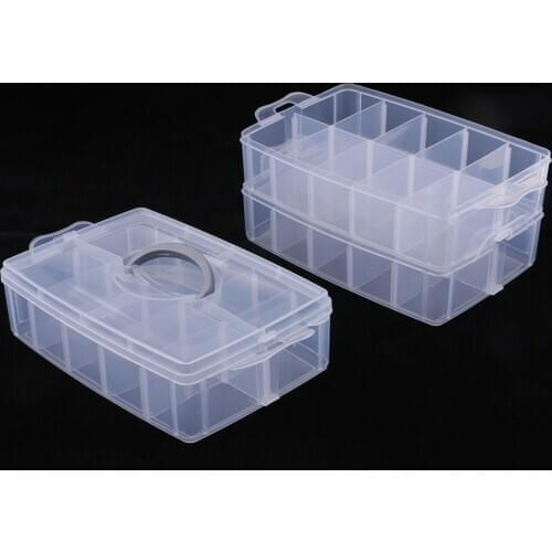 3 Layer Stackable 30 Slots Plastic Clear Jewelry Screw Box Storage Organizer Container Large Capacity Multifunction Tool Case