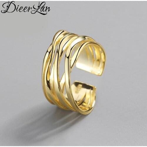 Multi-layer Lines Rings For Women Jewelry Beautiful Finger Open Rings For Party Birthday Gift