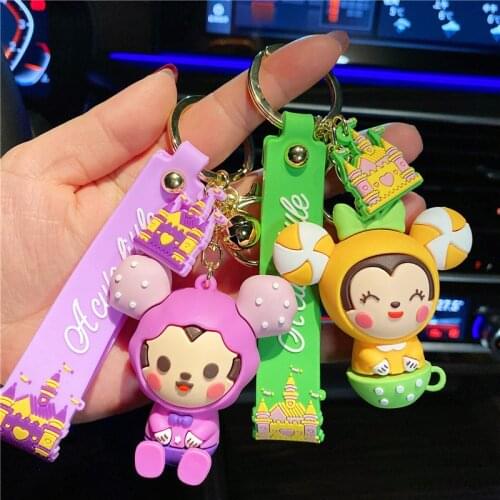 Cartoon Creative Cute Doll Anime Key Chain FashionPersonality Trend Charm Key Chain Couple Small Gift Bag Mobile Phone Key Chain