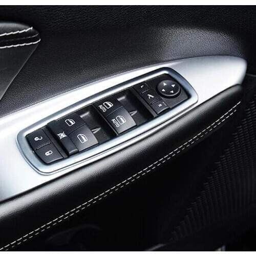 For Dodge Journey 2013 2014 2015 ABS Chrome Interior Door Window Armrest Cover Buttons Switch Panel Trim Molding Garnish