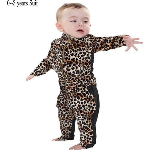 2020 new spring&Autumn 0-2 year baby clothing set Leopard flannel Europe Style harem pants 1 set baby set