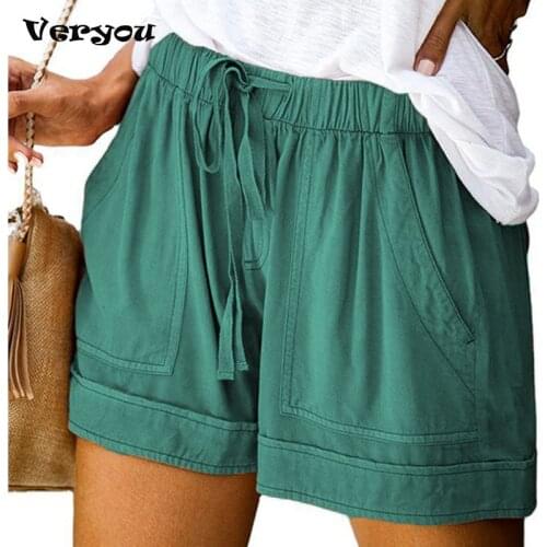 New Summer New European High Waist Lace Up Loose Wide Leg Pants Large Womens Solid Casual Shorts A Variety Of Colors And Sizes