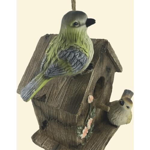 New Bird nest resin crafts imitation wood bird nest gift pendant bird nest bed house outdoor hanging decoration