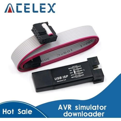 Aluminum shell USB ISP USBISP USBASP ASP Programmer for 51 ATMEL AVR WIN7 64 (Random color)