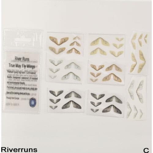 Riverruns Realistic Flies 40pcs/Bag May Dry Flies Trout Fly Wings 4 Color 5 Size