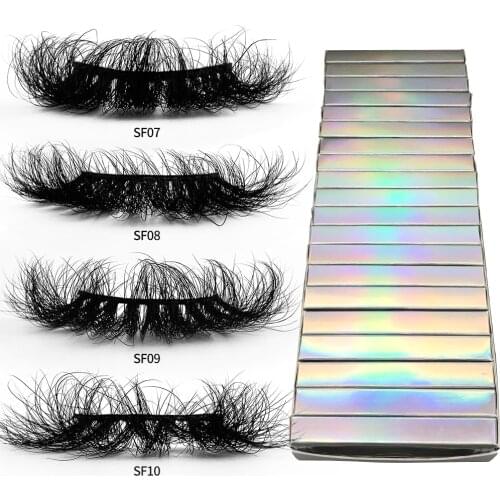 Rainsin Lashes Wholesale Fluffy Mink Hair Eyelashes Pack 25mm Wispy Mink Lashes Bulk With Packaging Messy Mink Lashes Set