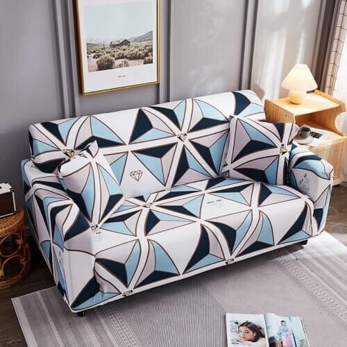 Diamond Geometry Sofa Cover Slipcovers Stretch Sofa Covers for Living Room Striped Elastic Couch Sofa Towel 1/2/3/4-seater