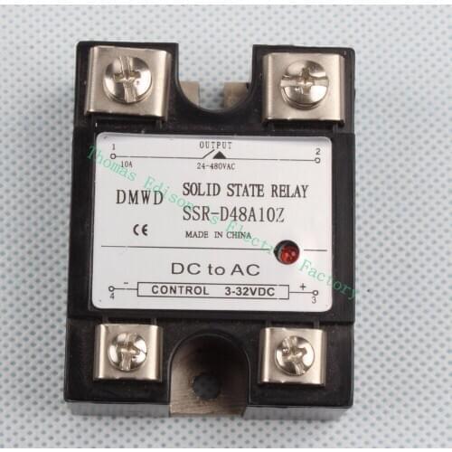 SSR-10DA 10A ssr 10DA solid state relay with indicator input 3-32VDC output 24-480VAC SSR-D48A10Z